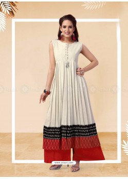 Fabulous Off White Designer Readymade Kurti