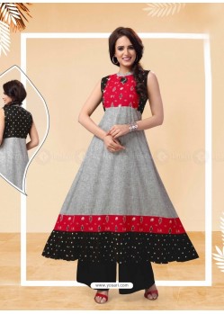 Ravishing Grey Designer Readymade Kurti