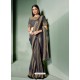 Awesome Navy Blue Designer Lycra Sari