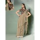 Awesome Beige Designer Lycra Sari