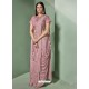 Trendy Dusty Pink Designer Lycra Sari