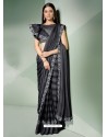 Awesome Black Designer Lycra Sari