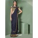 Classy Navy Blue Designer Lycra Sari