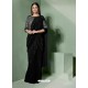 Awesome Black Designer Lycra Sari