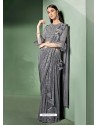 Classy Grey Designer Lycra Sari