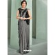 Classy Grey Designer Lycra Sari