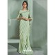 Classy Olive Green Designer Lycra Sari