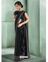 Classy Black Designer Lycra Sari