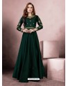 Stylish Dark Green Party Wear Gown for Girls