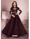 Trendy Maroon Party Wear Gown for Girls