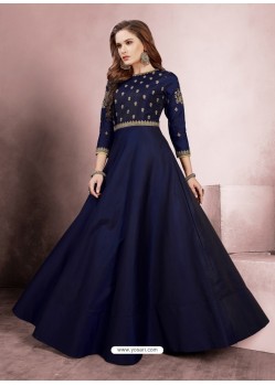 Buy Sizzling Navy Blue Party Wear Gown ...