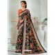 Classy Black Designer Tussar Silk Sari