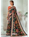 Classy Black Designer Tussar Silk Sari