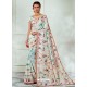 Awesome White Designer Tussar Silk Sari