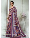 Classy Dark Blue Designer Tussar Silk Sari