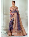Classy Beige Designer Tussar Silk Sari