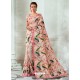 Classy Baby Pink Designer Tussar Silk Sari