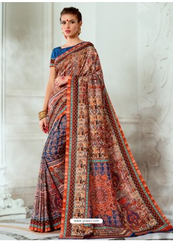 Classy Multi Colour Designer Tussar Silk Sari