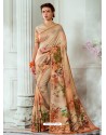 Classy Cream Designer Tussar Silk Sari