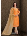 Fabulous Mustard Embroidered Designer Churidar Salwar Suit