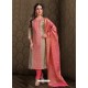 Fabulous Light Brown Embroidered Designer Churidar Salwar Suit