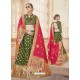 Scintillating Mehendi Green Heavy Embroidered Wedding Lehenga Choli