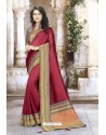 Classy Maroon Designer Silk Sari