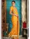 Classy Yellow Designer Silk Sari
