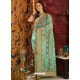 Trendy Sea Green Designer Silk Sari