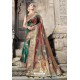 Classy Dark Green Designer Banarasi Silk Sari