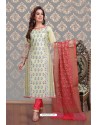 Ravishing Olive Green Embroidered Designer Churidar Salwar Suit