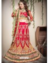 Scintillating Red Heavy Embroidered Bridal Lehenga Choli