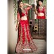 Scintillating Red Heavy Embroidered Bridal Lehenga Choli