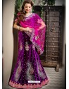 Scintillating Purple Heavy Embroidered Bridal Lehenga Choli