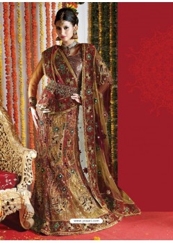 Fabulous Multi Colour Heavy Embroidered Bridal Lehenga Choli