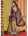 Fabulous Gold Heavy Embroidered Bridal Lehenga Choli