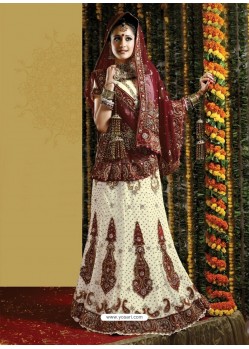 Fabulous Off White Heavy Embroidered Bridal Lehenga Choli