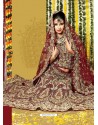 Fabulous Maroon Heavy Embroidered Bridal Lehenga Choli