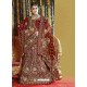 Fabulous Maroon Heavy Embroidered Bridal Lehenga Choli