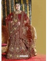 Fabulous Maroon Heavy Embroidered Bridal Lehenga Choli
