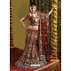 Fabulous Brown Heavy Embroidered Bridal Lehenga Choli