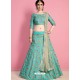 Classy Turquoise Heavy Embroidered Wedding Lehenga Choli