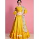 Classy Yellow Heavy Embroidered Wedding Lehenga Choli