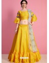 Classy Yellow Heavy Embroidered Wedding Lehenga Choli