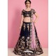 Classy Navy Blue Heavy Embroidered Wedding Lehenga Choli