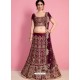 Classy Wine Heavy Embroidered Wedding Lehenga Choli