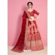 Classy Red Heavy Embroidered Wedding Lehenga Choli