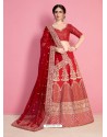 Classy Red Heavy Embroidered Wedding Lehenga Choli