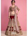 Classy Maroon Heavy Embroidered Wedding Lehenga Choli