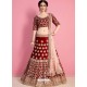 Classy Maroon Heavy Embroidered Wedding Lehenga Choli